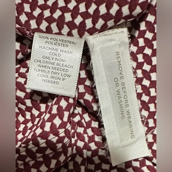 LOFT Maroon Red and White Patterned Tank Top - Picture 5 of 7